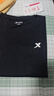 特步（XTEP）兒童童裝男女童純色圓領(lǐng)反光條短袖針織衫 正黑色 140 曬單實(shí)拍圖