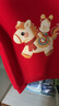 巴布豆兒童拜年服加絨紅色衛衣2026年馬年新款男童保暖上衣女童新年衣服 紅 巴布刺繡馬 110 曬單實(shí)拍圖