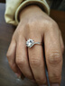 鉆途莫桑鉆戒1克拉銀六芒星開(kāi)口刻字求婚結婚戒指送女友圣誕節禮物 1克拉六芒星鉆戒-閉口(8-20號) 曬單實(shí)拍圖