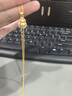 老鋪黃金古法手工足金項鏈 · 葫蘆（1號）鉆飾吊墜（金鏈款） 新款中號鎖骨鏈款金重約9.6g 曬單實(shí)拍圖