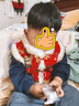 京東快遞兒童新款唐裝加絨夾棉馬甲新年服冬季男女童古風(fēng)漢服舞臺 男女同款紅色 110 cm 曬單實(shí)拍圖