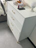 實(shí)木斗柜臥室儲物柜家用抽屜柜客廳靠墻收納柜輕奢簡(jiǎn)約斗櫥五斗柜 暖白色-輕奢金屬拉手60*40*91cm 曬單實(shí)拍圖
