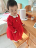 巴拉巴拉童裝兒童裙子女童連衣裙網(wǎng)紗針織2026春裝新款寶寶公主紅色拜年服 曬單實(shí)拍圖