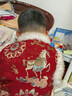 京東快遞兒童新款唐裝加絨夾棉馬甲新年服冬季男女童古風(fēng)漢服舞臺 男女同款紅色 110 cm 曬單實(shí)拍圖