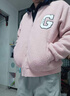 蓋璞（GAP）男女裝2025秋季新款大G字母仿羊羔絨寬松夾克開(kāi)衫衛衣 粉色 S (165/88A)亞洲尺碼【偏大,建議拍小一碼】 曬單實(shí)拍圖