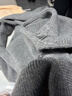【商場(chǎng)品質(zhì)】秋冬韓系連帽紐扣設計長(cháng)袖針織衫女通勤保暖大碼上衣 灰色 M 【建議90-120斤】 曬單實(shí)拍圖