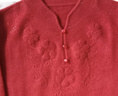 恒源祥官方100%純羊毛絨衫洋氣媽媽裝秋冬新款打底衫中老年旗袍領(lǐng)毛絨衫 酒紅 2XL 125-135斤 曬單實(shí)拍圖