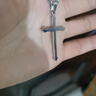 彩萊婭雙面十字架項鏈男潮嘻哈鈦鋼不掉色吊墜男女衛衣鏈情侶項鏈配飾品 雙面十字架項鏈 銀色60cm 曬單實(shí)拍圖