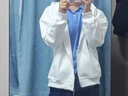 貴人鳥(niǎo)重磅開(kāi)衫衛衣男春秋季青少年休閑連帽外套 白色【常規】 L 曬單實(shí)拍圖