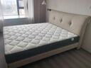 慕思（de RUCCI）真皮床 雙人床1.8米2米 簡(jiǎn)約軟包頭層牛皮婚慶雙人臥室家具皮藝床 齊邊款(月光白)+155床墊 1.8*2米 曬單實(shí)拍圖