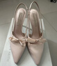 CHARLES&KEITH緞面蝴蝶結尖頭高跟涼鞋女生日禮物新年禮物送女友CK1-60361556 Light Pink淺粉色 36 曬單實(shí)拍圖