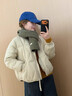 YJ.BoShe2025時(shí)尚輕薄羽絨服女士短款棒球領(lǐng)百搭廓形秋冬加厚保暖羽絨外套 米白色 M 曬單實(shí)拍圖