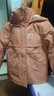 鴨鴨（YAYA）佟麗婭同款羽絨服女中長(cháng)款2025年冬季新款連帽收腰顯瘦保暖外套HY 橘色 S (155) 曬單實(shí)拍圖