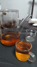 從簡(jiǎn)新款玻璃無(wú)桿滑輪磁吸飄逸杯一鍵過(guò)濾茶水分離家用辦公室泡茶壺 波輪長(cháng)嘴款（750ml）+4個(gè)玻璃把杯 曬單實(shí)拍圖