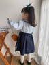 班喜迪女童連衣裙春裝新款洋氣寶寶公主裙周歲禮服春秋裝兒童學(xué)院風(fēng)裙子 藍色 100 曬單實(shí)拍圖
