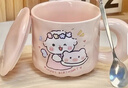 少女心小熊馬克杯可愛(ài)奶fufu卡通家用帶蓋水杯送姐妹朋友生日禮物 蝴蝶結小熊【杯+勺】 1個(gè) 320ml 曬單實(shí)拍圖