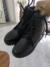 啄木鳥(niǎo)加絨保暖馬丁靴女冬季短靴真皮羊毛女鞋皮毛一體雪地靴東北大棉鞋 黑色全牛皮加厚純羊毛到腳尖 35 曬單實(shí)拍圖