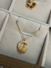 周六福（ZLF）  黃金套鏈女款足金夢(mèng)幻森林系列月光玫瑰鏈墜 計價(jià)T 40+5cm-4.30g 曬單實(shí)拍圖