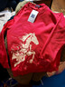 真維斯（Jeanswest）酒紅色衛衣秋冬季男女同款2026新年限定馬年本命年衣服潑墨馬外套 曬單實(shí)拍圖