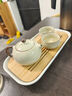 尚言坊汝窯功夫茶具整套帶茶盤(pán)一人用陶瓷高檔家用泡茶茶杯茶壺器具套裝 曬單實(shí)拍圖