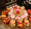 優(yōu)金胚芽壽桃饅頭生日老人祝壽花饃花餑餑壽包花樣 F 紅福袋（3.6斤 約28cm）1800g 曬單實(shí)拍圖
