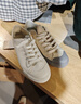 MUJI男女通用不易疲勞不易沾水運動(dòng)鞋無(wú)性別男款女款小白鞋帆布鞋 淺米色 36 /230mm（尺碼偏大拍小一碼） 曬單實(shí)拍圖