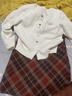 香影新年戰袍紅色復古格子半身裙女2026春裝新款中長(cháng)仿毛呢a字裙 套裝 上衣+半身裙 S 曬單實(shí)拍圖