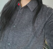素訂原創(chuàng  )品牌女裝2026早春新款內搭文藝翻領(lǐng)愛(ài)心磨毛加厚襯衫 灰色 M 曬單實(shí)拍圖