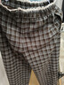 香影【加絨】復古闊腿格紋褲子女高腰2025冬季新款花邊寬松直筒褲 咖色 M 160/64A/95-110斤 曬單實(shí)拍圖