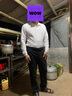 羅蒙（ROMON）純棉長袖T恤男士POLO翻領純色上衣打底衫商務休閑內搭男裝 白2XL 曬單實拍圖