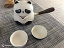 董瓷人熊貓側把快客杯旅行茶具套裝一壺二杯防燙手帶濾芯 熊貓側把旅行茶具：黑白 1個(gè) 曬單實(shí)拍圖
