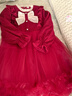 妮莎倍兒女童連衣裙秋冬款2025新款加絨冬天女孩紅色年服兒童 紅色 150 曬單實(shí)拍圖