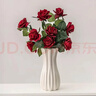 津盼歐式玫瑰插花花瓶簡(jiǎn)約白色陶瓷花器客廳餐桌干花鮮花水培裝飾擺件 花澤花瓶 20cm 曬單實(shí)拍圖