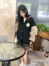 花語(yǔ)志女士外套秋冬小個(gè)子百搭短款外套棒球服休閑加厚女裝外套夾克韓版 滑板胸章棒球服【黑色】 L 【建議90-100斤】 曬單實(shí)拍圖