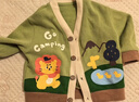 嘟嘟家男童卡通外套兒童秋裝開(kāi)衫小童長(cháng)袖洋氣寶寶上衣時(shí)髦兒童秋款衣服 綠色 100 曬單實(shí)拍圖