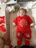 皓娥嬰兒衣服冬季新生兒連體衣男女寶寶喜慶冬季加厚包腳紅色拜年爬服 寶寶連體衣【厚棉包腳S401】 66cm 曬單實(shí)拍圖