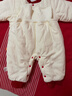 優(yōu)奇嬰兒保暖衣服寶寶雙面布鋪棉秋冬裝兒童哈衣外出連體衣爬爬服 曬單實(shí)拍圖