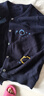 百家好（Basic House）Basic House/百家好復古卡通繡花軟糯針織開(kāi)衫女2026春季毛衣外套 藏藍色 L 110-125斤 曬單實(shí)拍圖