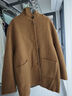 茵曼2025冬季女裝新款休閑百搭連帽雙面呢大衣寬松加厚毛呢外套 棕黃色 XL 168-172cm /131-140斤 曬單實(shí)拍圖