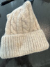 貓人貓耳朵帽子女款可愛(ài)毛線(xiàn)帽冷帽大頭圍冬季加厚防寒保暖針織毛絨帽 米色 均碼 曬單實(shí)拍圖