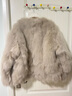 MSBEAST野獸小姐 芬蘭進(jìn)口整皮狐貍坎毛三角領(lǐng)皮草外套女冬季丨侘寂北島 米杏色 M 曬單實(shí)拍圖