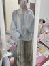重回漢唐溶溶月豎領(lǐng)對襟襖馬面裙套裝原創(chuàng  )明制漢服女款秋冬款 淺藍色豎領(lǐng)對襟襖/預售 付款60天內發(fā)貨 M 曬單實(shí)拍圖