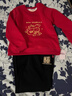 MARK FAIRWHALE馬克華菲童裝新年款2026本命年拜年紅色馬年加絨加厚衛衣衛褲套裝 M抱葫蘆紅色+M福字K黑色 160 曬單實(shí)拍圖