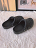 樸西2026夏季男女新款防滑不臭腳洞洞鞋居家室外穿沙灘洞洞拖鞋親子款 珍珠黑 35-36 曬單實(shí)拍圖