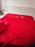富安娜家紡 大紅婚慶四件套床上用品結婚提花刺繡床品套件 鳳冠紅妝-【60支長(cháng)絨棉】-四件套 1.8米床(被套230*229cm) 曬單實(shí)拍圖