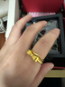 夢(mèng)金園 在逃公主蝴蝶結黃金戒指5D硬金閉口食指戒 曬單實(shí)拍圖