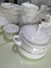 錦秋堂景德鎮陶瓷器 家用骨瓷餐具套裝碗盤(pán) 結婚禮品瓷金邊輕奢餐具組合 6-10人位|60件套 曬單實(shí)拍圖