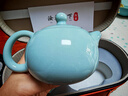 汝譽(yù)天下汝窯茶具茶壺西施壺井欄壺石瓢壺汝州汝瓷天青色冰裂紋茶具套裝 西施壺1壺二杯 220ml 曬單實(shí)拍圖