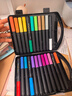 諾雅24色小黑盒丙烯馬克筆不透色可疊色水彩筆涂鴉筆可水洗畫(huà)筆學(xué)生水彩筆美育 曬單實(shí)拍圖