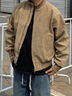 Homlean簡(jiǎn)約百搭夾克男美式復古pu皮拼接立領(lǐng)寬松休閑外套HJ52卡其色2XL 曬單實(shí)拍圖